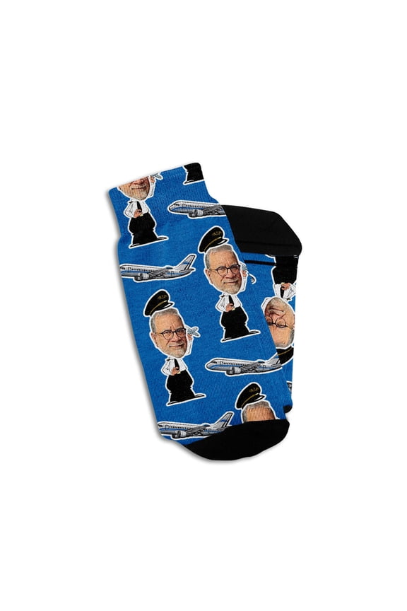 Personalized Airplane Pilot Socks with Faces