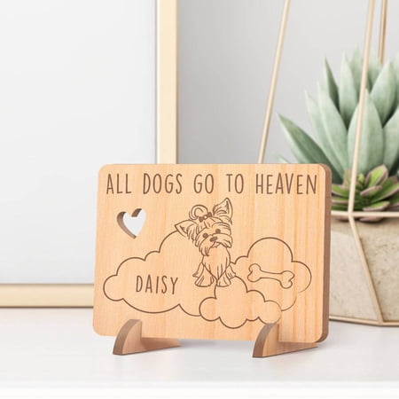 Personalized All Dogs Go to Heaven Wooden Memorial Card