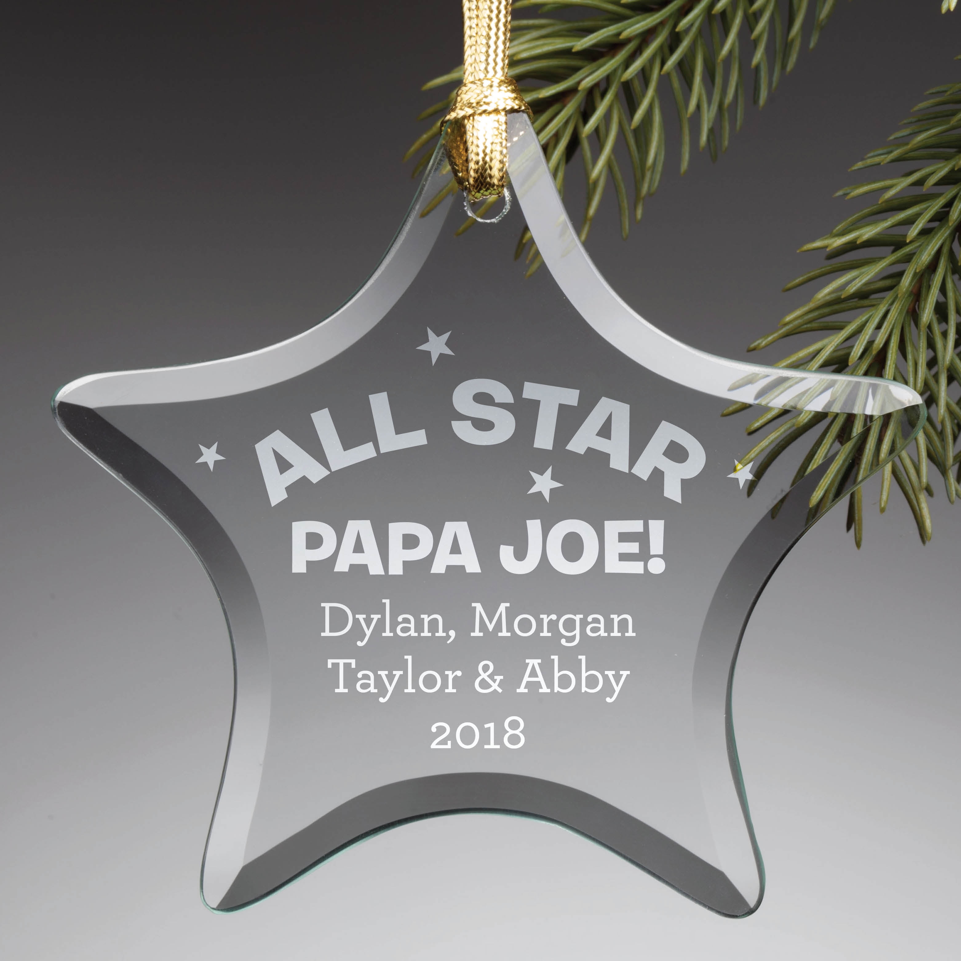 Personalized All Star Glass Star Christmas Ornament - Walmart.com