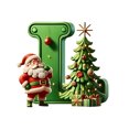thumbnail image 1 of Personalized Alphabet Christmas Ornament with Santa and Tree Design, Christmas Tree Letter Decoration Pendant for Xmas Tree Hanging Decor, 1 of 5