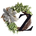 thumbnail image 1 of Personalized Alphabet Wreath Door Hanger | 26 Letter Options | Rattan Ring with Knot Pendant | 15 Inch Wall & Window Decoration | Home Entryway Decor, 1 of 4