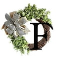 thumbnail image 1 of Personalized Alphabet Wreath Door Hanger | 26 Letter Options | Rattan Ring with Knot Pendant | 15 Inch Wall & Window Decoration | Home Entryway Decor, 1 of 4