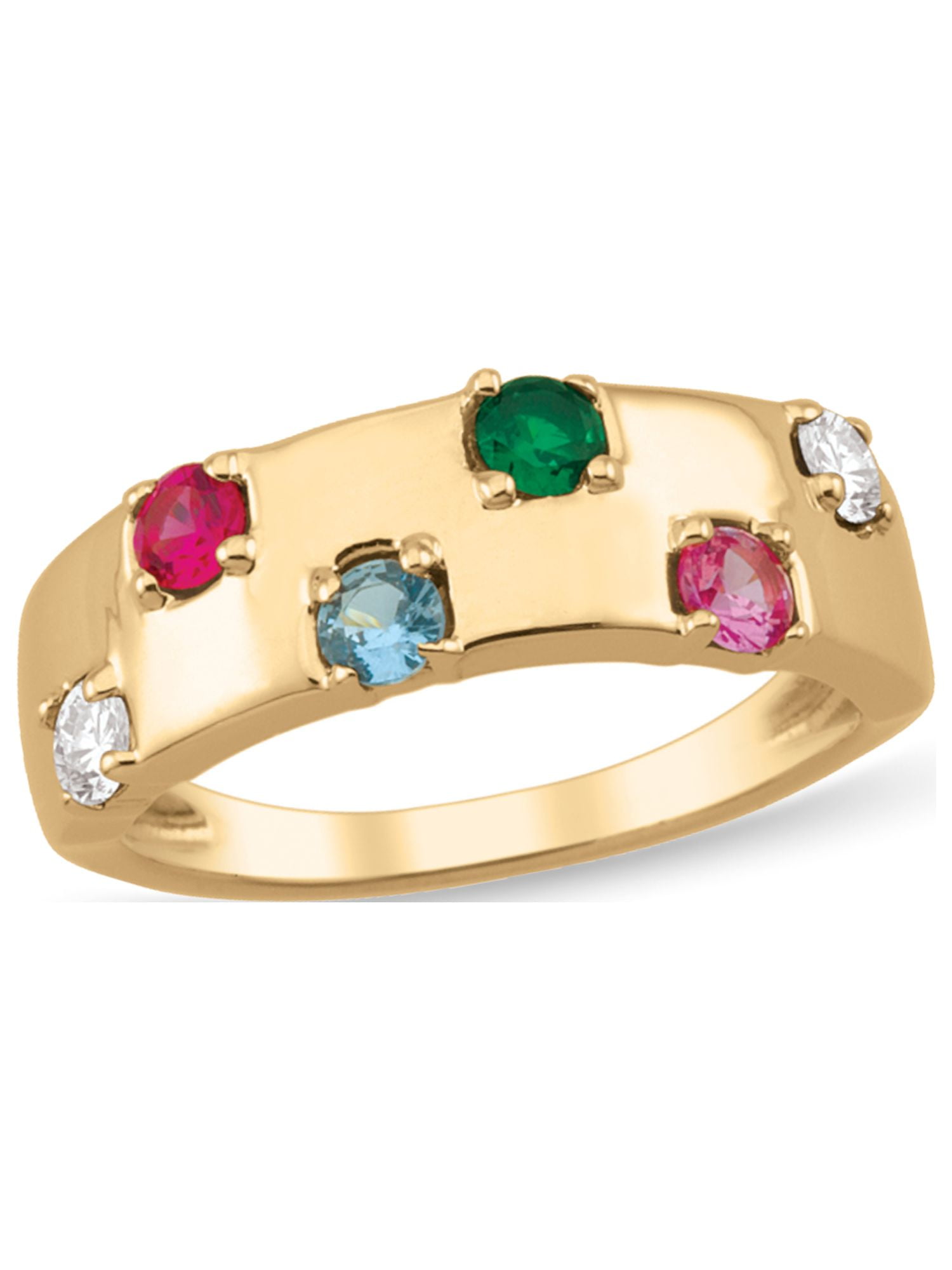 Personalized Alternate Birthstone Family Ring in 14K Gold by Jewlster
