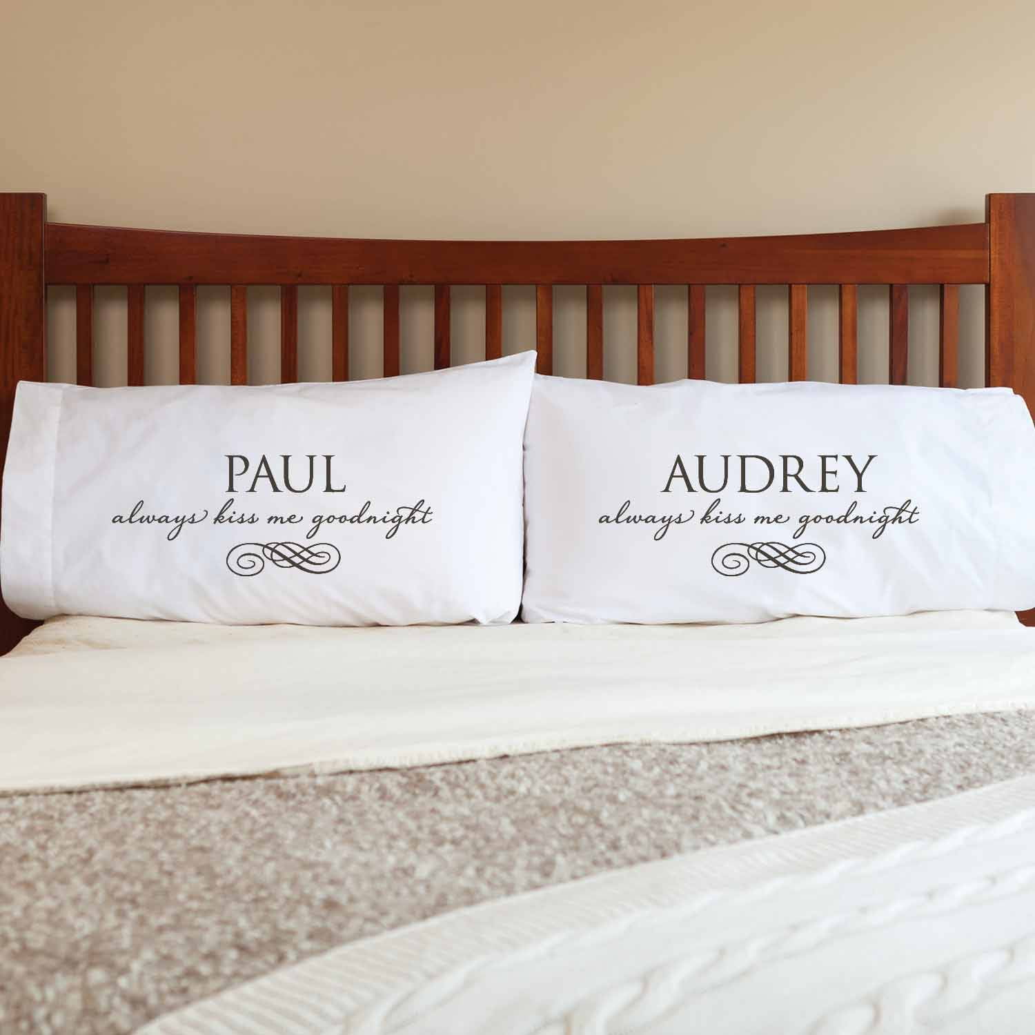 Personalized Always Kiss Me Goodnight Pillowcase Set Walmart