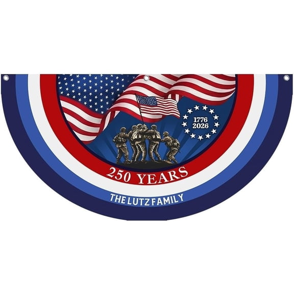 Personalized America 250 Flag Bunting USA Eagle 1776-2026 American Fan Flag Patriotic Banner Outside Yard Garden Farmhouse Porch Decor