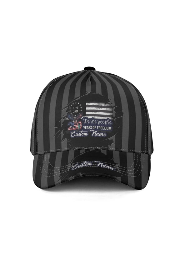 Personalized America 250 We The People Baseball Cap, Custom Name Patriotic Hat 1776–2026 USA Flag Adjustable Cap, Independence Day Fourth of July Gift