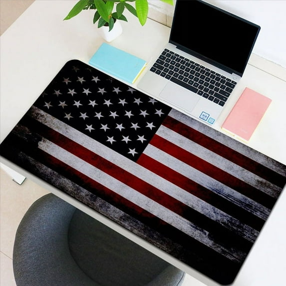 Personalized American Flag Mouse Mat: Non-Slip Rubber Carpet Pad for Computer, Keyboard & Gaming Accessories