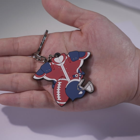 Generic Football Shoulder Pads Shaped Keychain Personalized Red 1 Pack