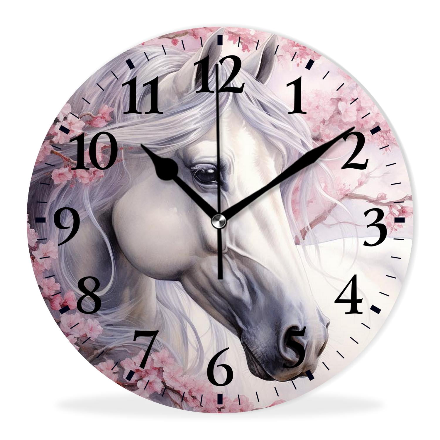 Personalized Analog Clock Non-Ticking Silent Wall Clocks Battery ...