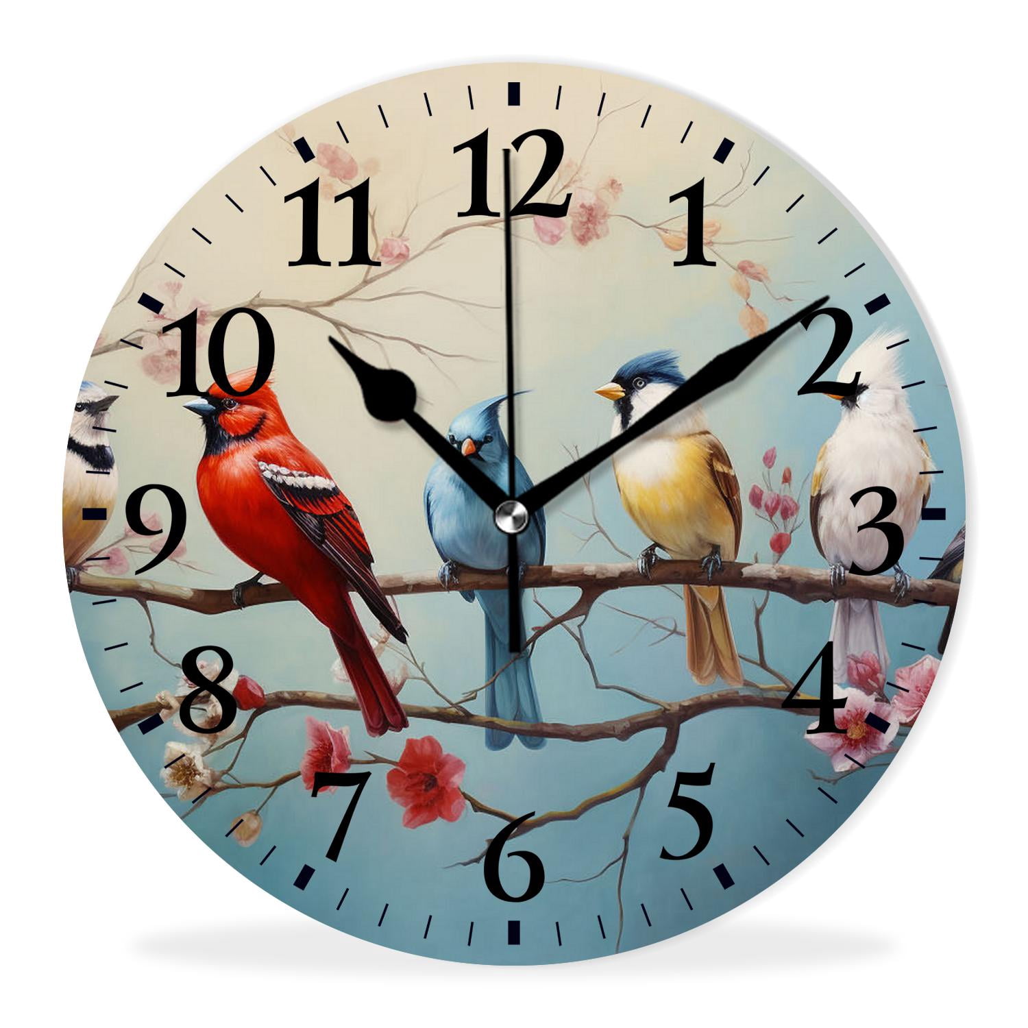 Personalized Analog Clock Non-Ticking Silent Wall Clocks Battery ...
