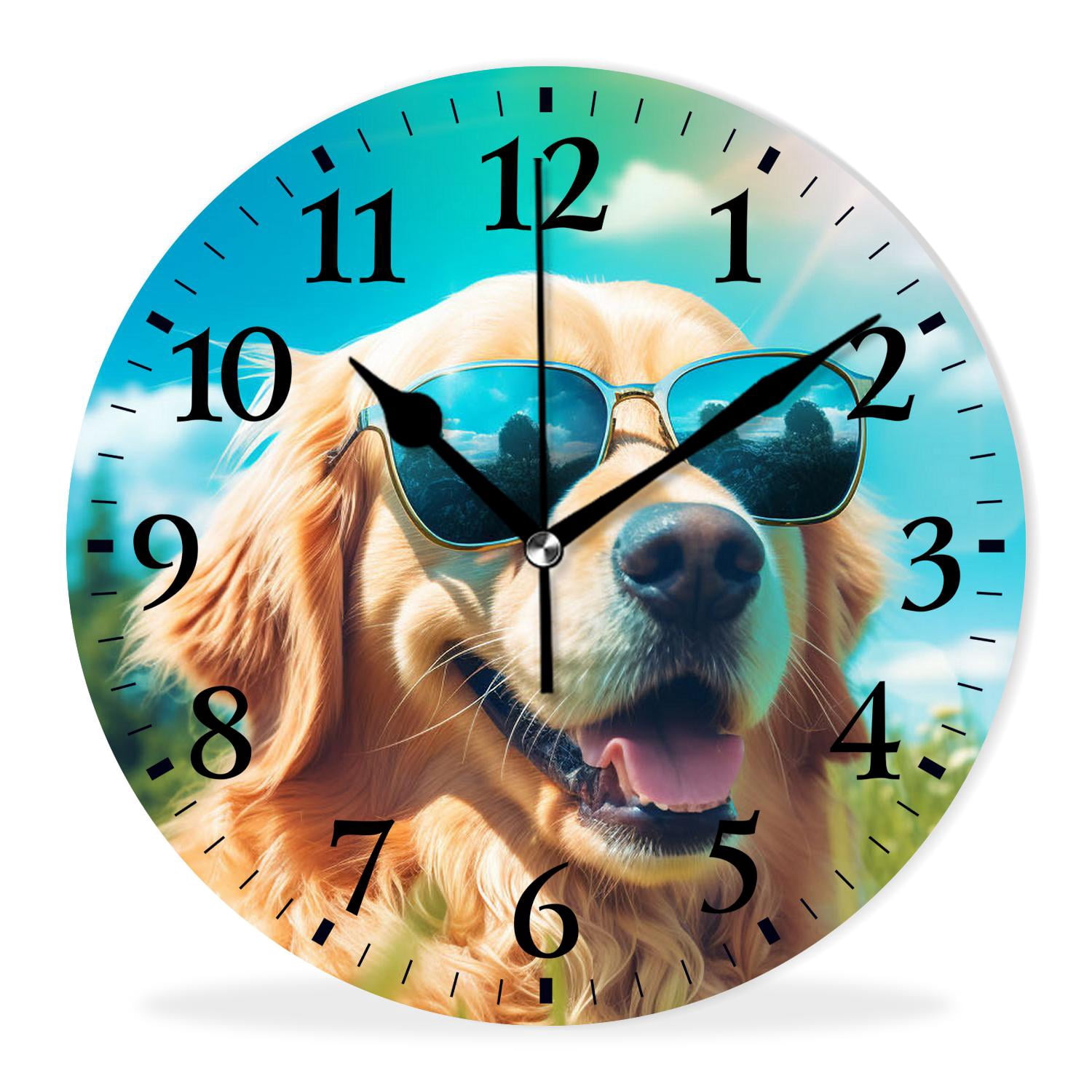 Personalized Analog Clock Non-Ticking Silent Wall Clocks Battery ...
