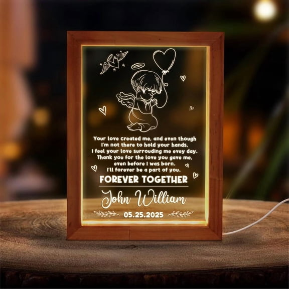 Personalized Angel Baby Memorial Night Light, Baby Loss Keepsake, Miscarriage Sympathy Gift, Infant Loss Remembrance Light, Baby Memorial Display