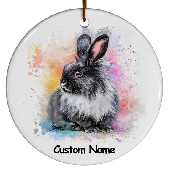 Personalized Angora Rabbitin Ornament, Custom Ornament for Animal Lover, Ideal Gift for Men, Women, Best Friend, Gift for Christmas, Birthday, Father's Day, Mother's day