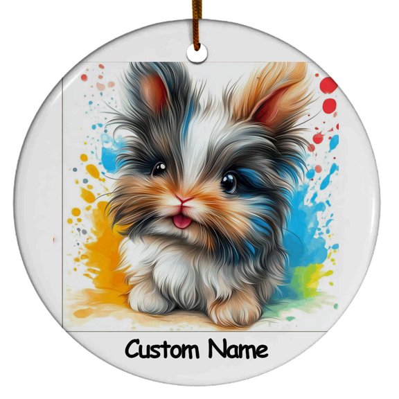 Personalized Angora Rabbitin Ornament, Custom Ornament for Animal Lover, Ideal Gift for Men, Women, Best Friend, Gift for Christmas, Birthday, Father's Day, Mother's day