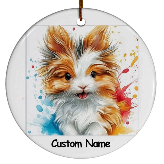 Personalized Angora Rabbitin Ornament, Custom Ornament for Animal Lover, Ideal Gift for Men, Women, Best Friend, Gift for Christmas, Birthday, Father's Day, Mother's day