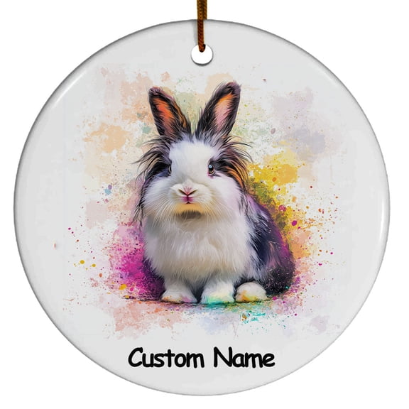 Personalized Angora Rabbitin Ornament, Custom Ornament for Animal Lover, Ideal Gift for Men, Women, Best Friend, Gift for Christmas, Birthday, Father's Day, Mother's day