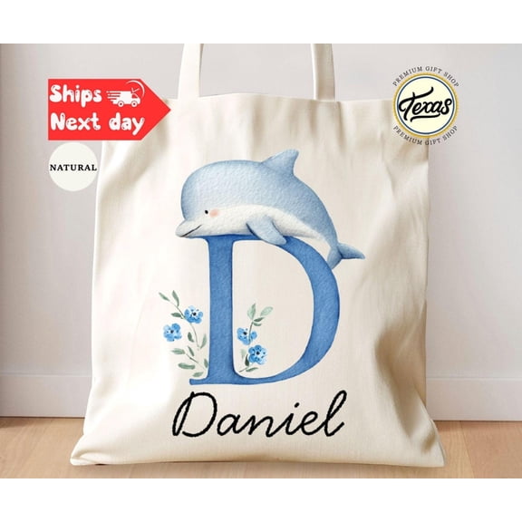 Personalized Animal Alphabet Tote Bag Custom Kids School Bag