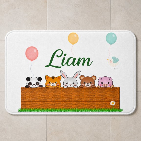 Personalized Animal Name Doormat, Custom Print Non-Slip Backing Floor Mat, 15.7 x 23.6 or 19.7 x 31.5 in