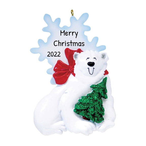 Personalized Animal Ornaments 2024 - Snowflake Polar Bear Christmas Ornament, Arctic Animal Decor