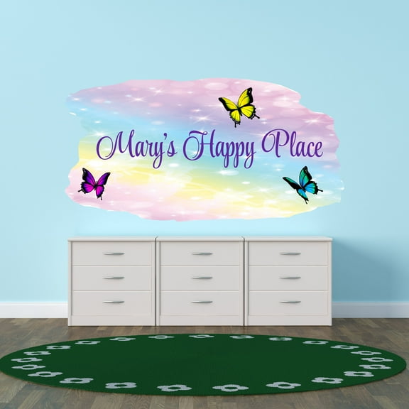 Personalized Animal Wall Decals for Kids Room - Custom Persons Name Rainbow Office Sticker Birthday Decoration With Easy Installation Instructions Custom Name Sticker - Size: 10 In x 5 In