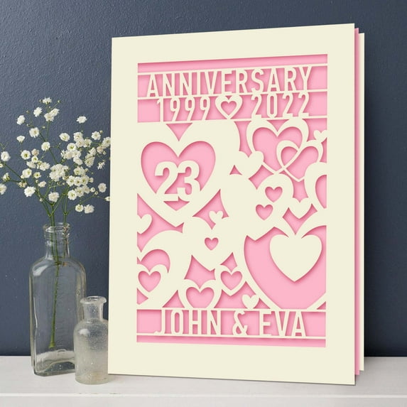 Personalized Anniversary Card, Wedding Anniversary Congratulations Card for Wife Husband Couple, Keepsake Greeting Card with Envelope
