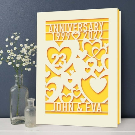 Personalized Anniversary Card, Wedding Anniversary Congratulations Card for Wife Husband Couple, Keepsake Greeting Card with Envelope