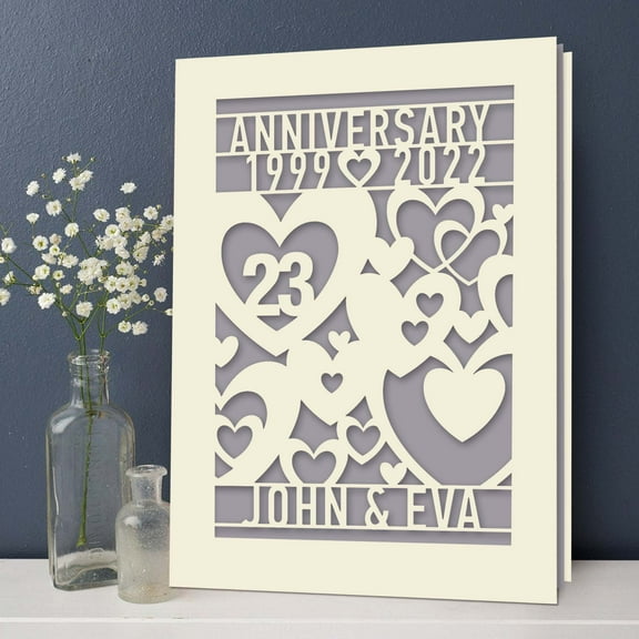 Personalized Anniversary Card, Wedding Anniversary Congratulations Card for Wife Husband Couple, Keepsake Greeting Card with Envelope
