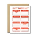 thumbnail image 1 of Personalized Anniversary Fill-In-The-Blank Greeting Card – Romantic Memory & Love Note Card with Envelope, 1 of 3