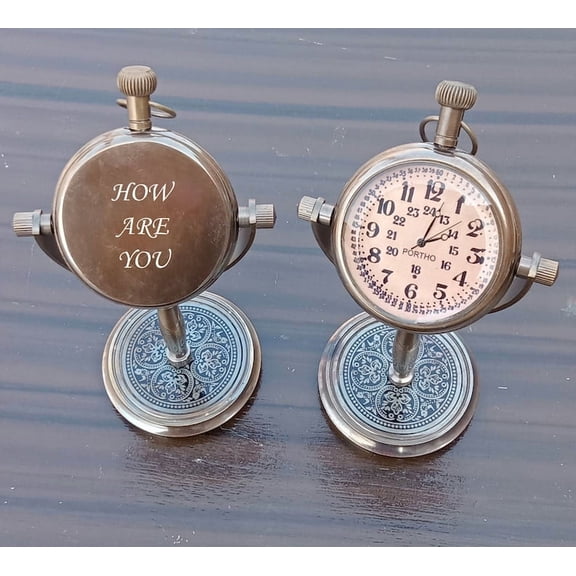 Personalized Antique Desk Clock - Table Watch - Desktop Clock - Promotional Gift, Retirement Gift, Graduation Gift, Engraved Gift for Him