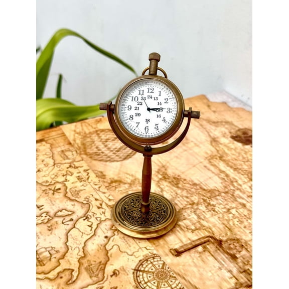 Personalized Antique Office Desk Clock, Engraved western wedding gift, Personalized Anniversary Gift, Traditional Bronze Gift for Him