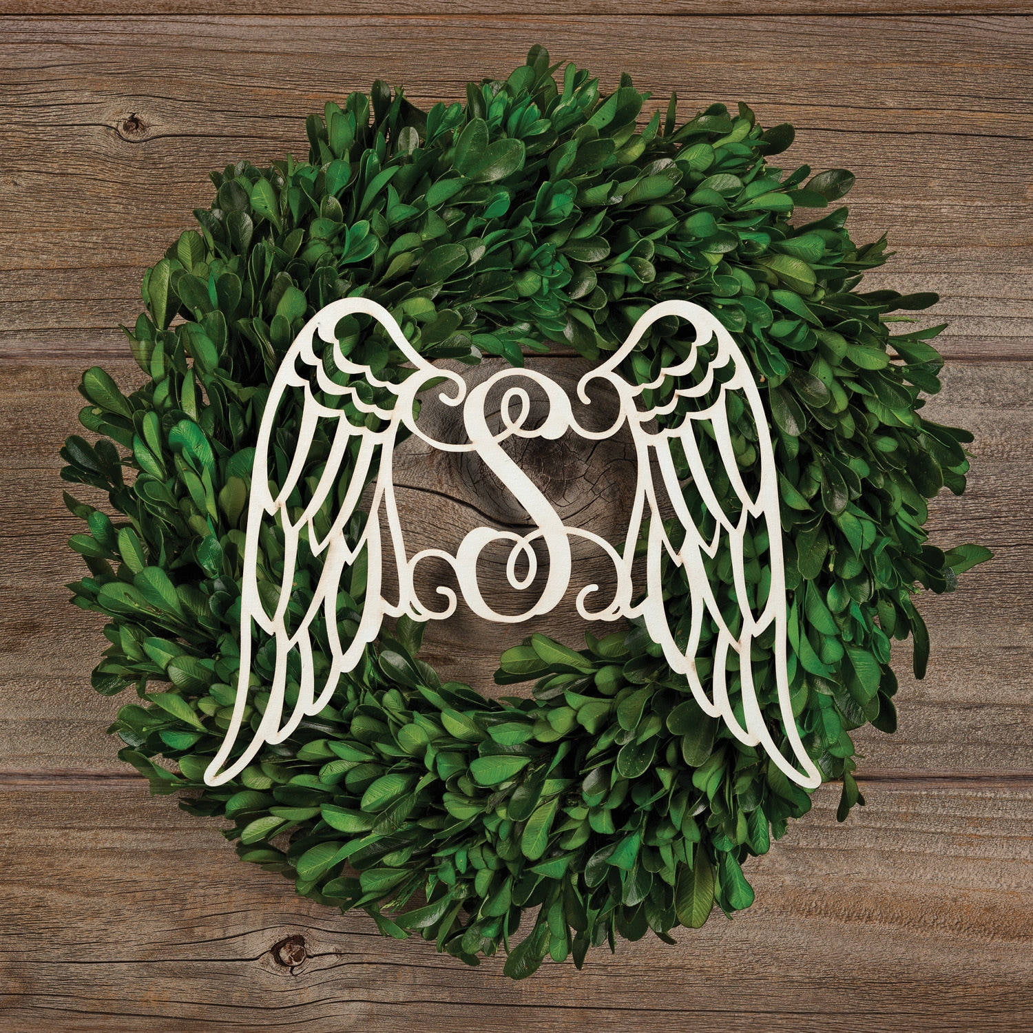 Personalized Antique White Wings Wood Plaque