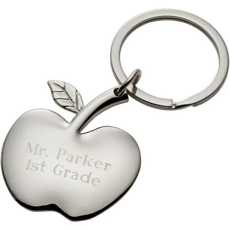 Personalized Apple Keychain, Block Font - Teacher Gift