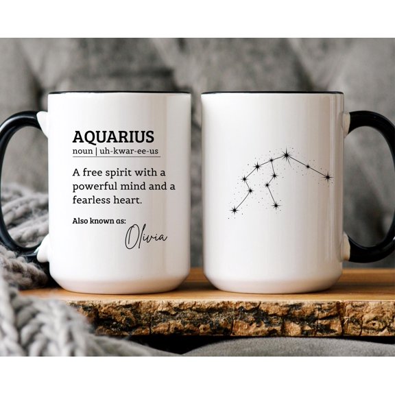 Personalized Aquarius Zodiac Mug Astrology Gift 2