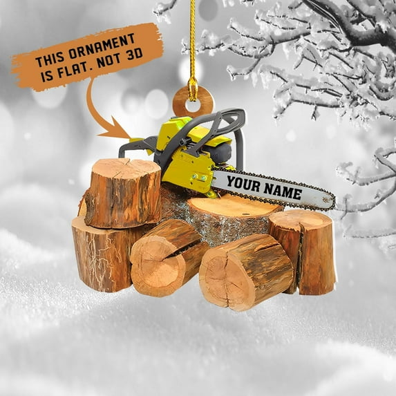 Personalized Arborist Christmas Ornament Tree Decorations 2D Flat, Gifts for Men Him Arboriculturist Tree Woodworking Woodworker Logger Chainsaw Forester Tree Cutter Ornament 2025 (ON52) - 3429