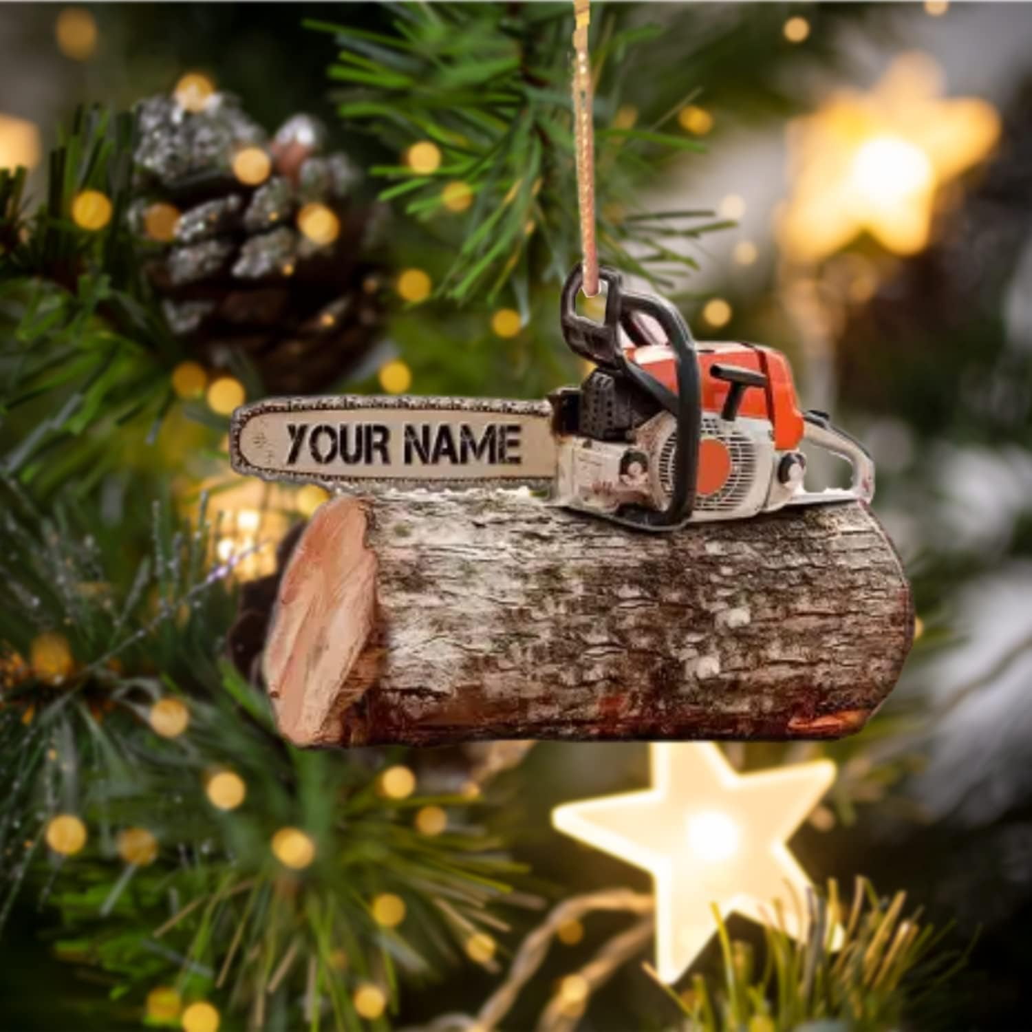 Ornament - Black - Chainsaw Logger Ornament Ornament - Black - Chainsaw Logger Ornament