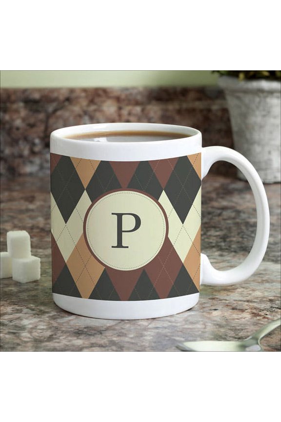 Personalized Argyle Coffee Mug