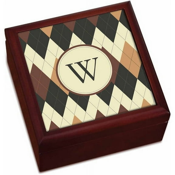 Personalized Argyle Keepsake Box