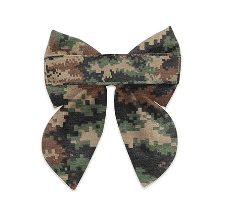 Personalized Army Hair Bow with Nametape, NAVY Air Force Marine Memorial Day and Veterans Day Gift Embroidery Name