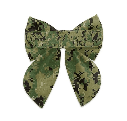 Personalized Army Hair Bow with Nametape, NWU Air Force Marine Memorial Day and Veterans Day Gift Embroidery Name
