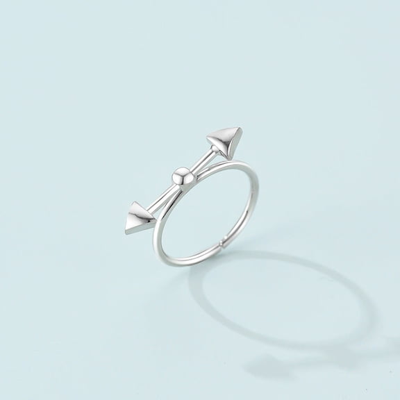 Unisex Arrow Ring Adjustable Opening Geometric Design Alloy Ring White K Finish Fashionable Ring Perfect as a Gift Retractable Arrowhead Ring Unique Jewelry