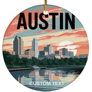 Personalized Austin Christmas Ornament 2025, Landscape Ornament Xmas, Gift for Traveler, Travel Souvenir Keepsake Gift for Family Friends, Christmas Tree Decoration Ornament xIaLZd Austin