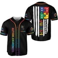 thumbnail image 1 of Personalized Autism Awareness Baseball Jersey, Puzzle Ribbon Awareness Shirt Baseball Okay to be Different Autism (4XL), 1 of 4