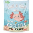 Personalized Axolotl Blanket Gifts with Name 60"x80" Cute Throw
