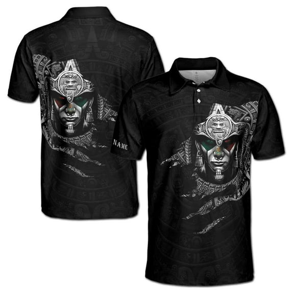 Personalized Aztec Warrior Mexico Men's Polo Shirt S-5XL