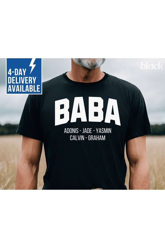 Personalized Baba Shirt Custom Baba Shirts Baba Gift Customized Fatheramp39s Day TShirt Ch