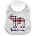 thumbnail image 1 of Personalized Baby Bib, Plaid Bear, 1 of 1