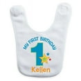 thumbnail image 1 of Personalized Baby Bib for Boys, First Birthday, White, 1 of 1