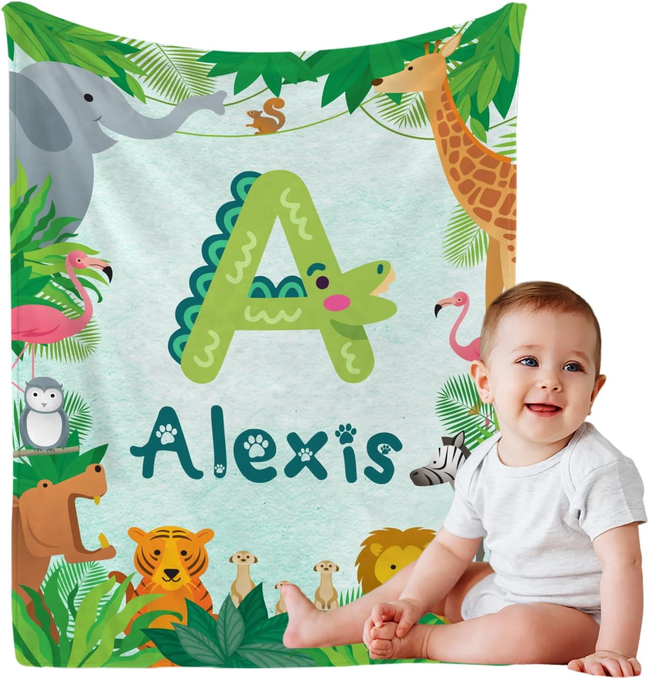 Personalized Name Blanket For Kids & Babies – Custom Super Soft Flannel Throw Gift