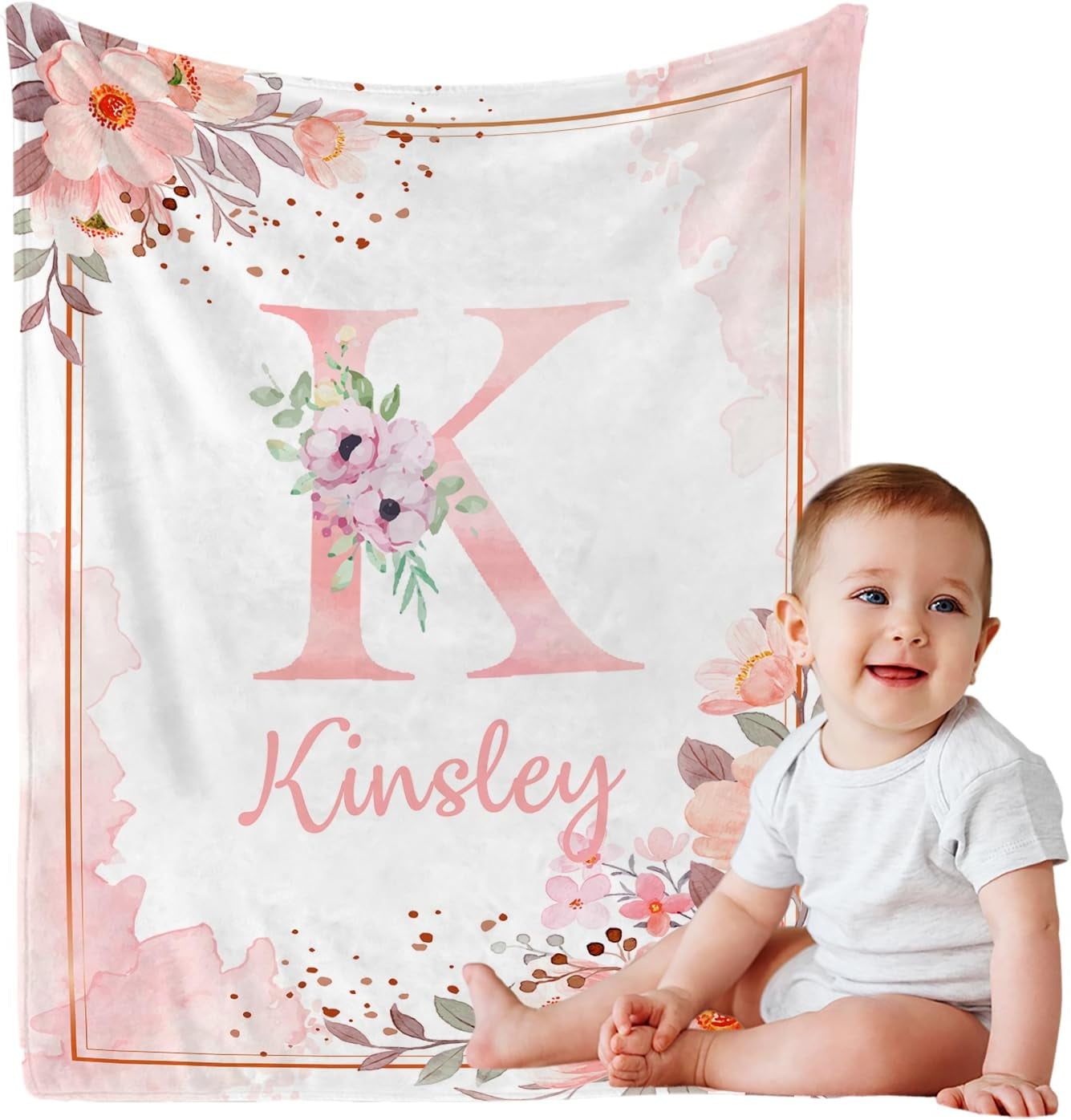 Name And Date Of Birth Personalized Baby Blankets For