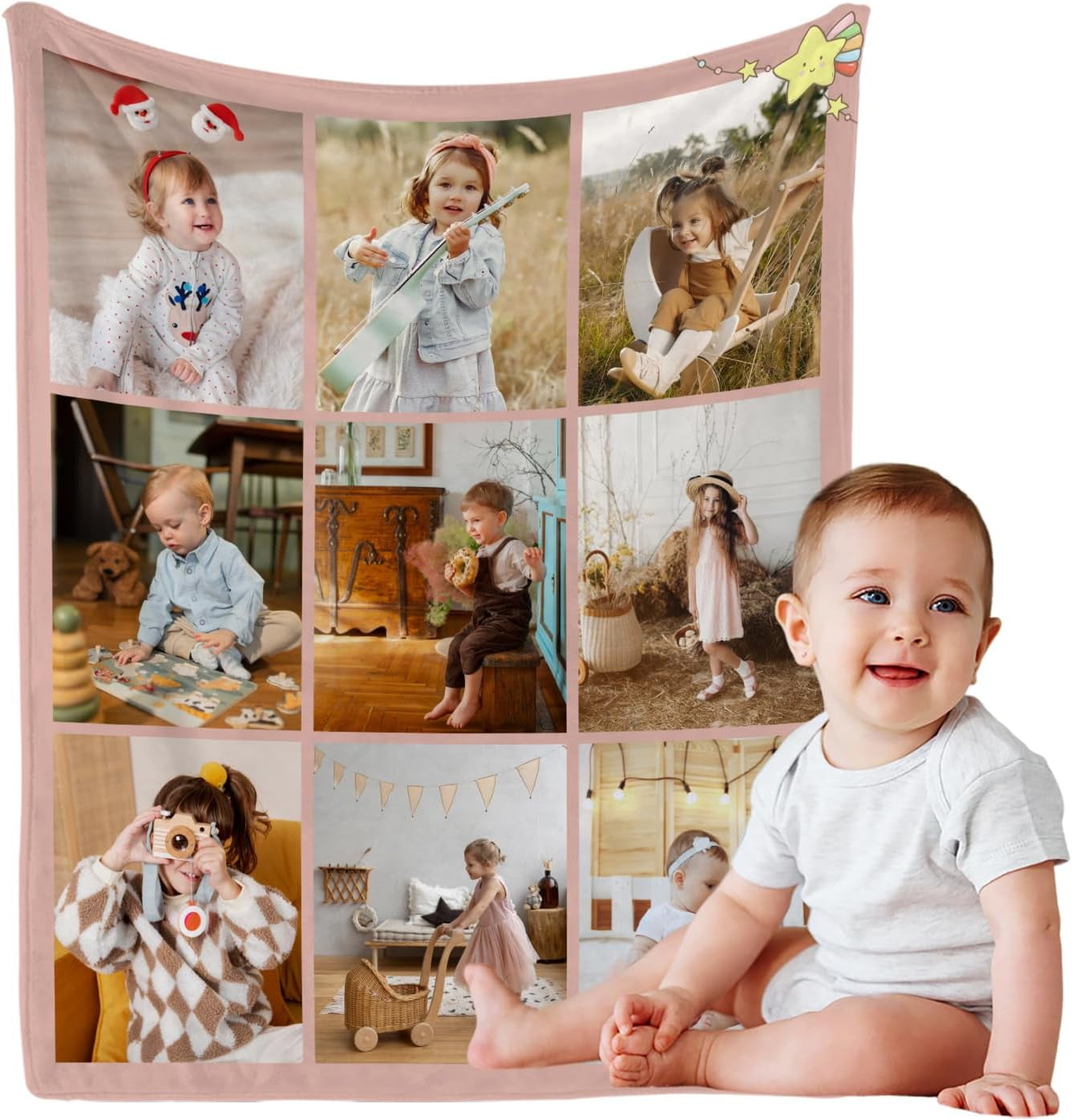 Personalized Floral Baby Blanket With Name | Custom Fleece Throw For Kids & Adults - View #2